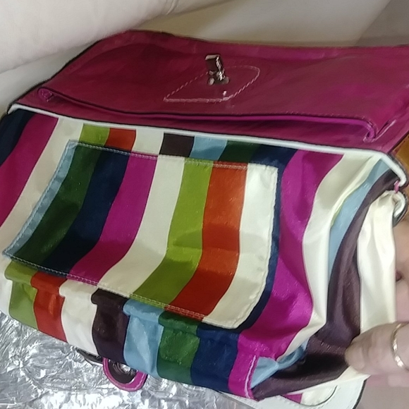 GORGEOUS COLORBLOCK WAXED GENUINE LEATHER 70th ANNIVERSARY COACH WILLIS BAG - Picture 13 of 17